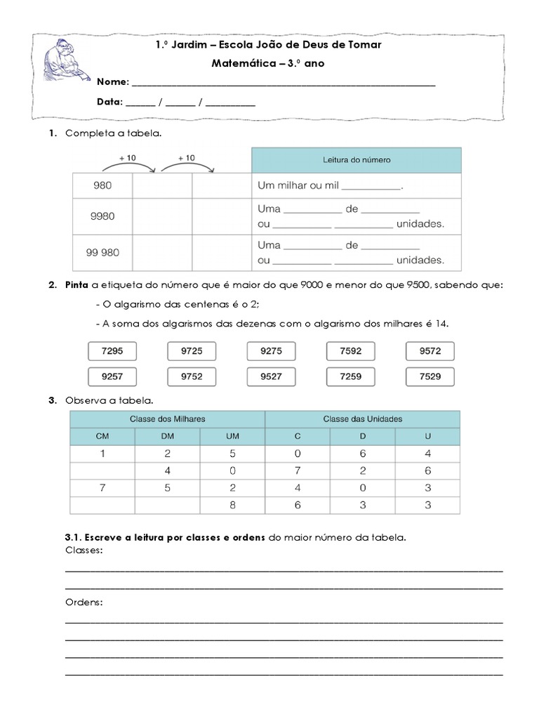 Exercícios sobre Centenas e Milhares | PDF