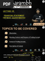 Financial Statement (Without Adjustments) 03 - Class Notes - (Aarambh 11th Commerce)