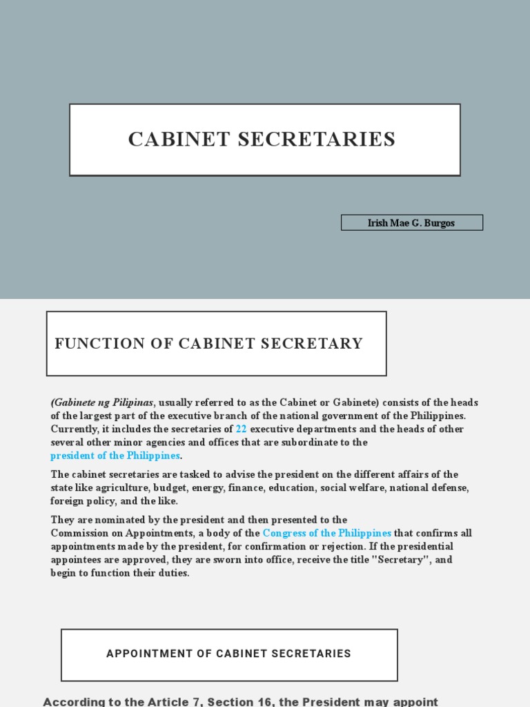 Secretaries PDF (Government) Presidents Of The United States