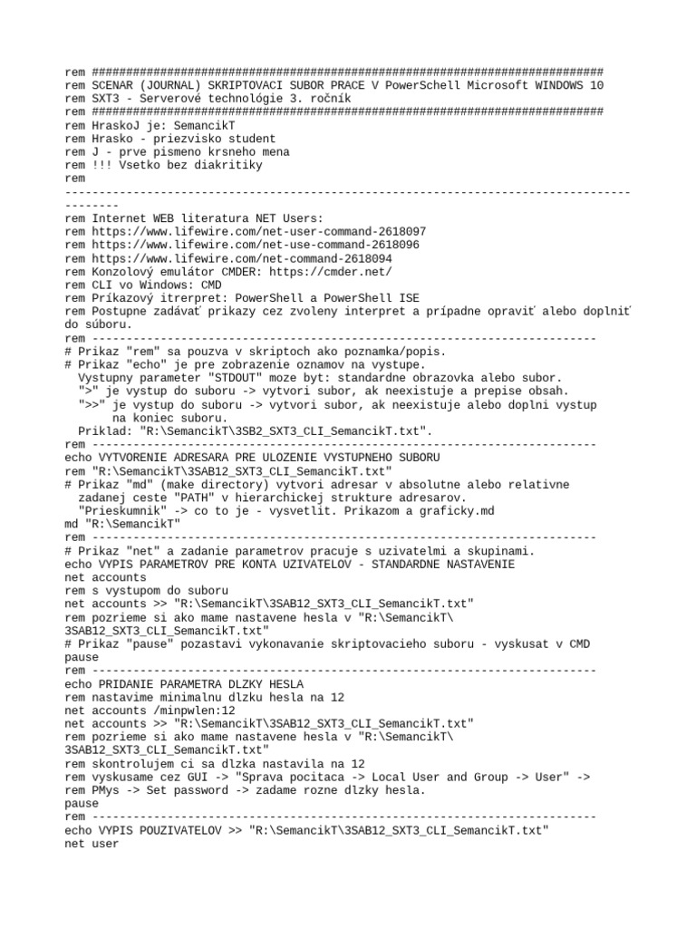 SXT3 CLI PowerShell StudentX Ale Robim Semancikt | PDF
