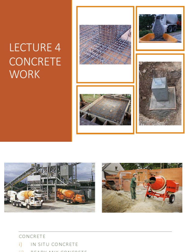Lecture 4 Concrete Works Pdf Concrete Construction Aggregate