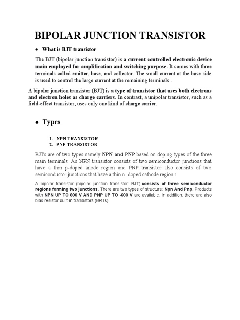 Bipolar Junction Transistor PDF