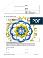 Worksheet 5 - Multiples, Square Numbers and Factors