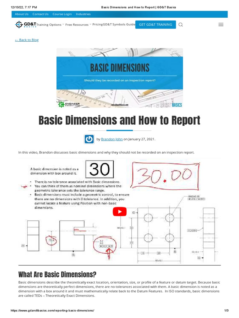 Basic Dimensions and How To Report GD&T Basics PDF Engineering