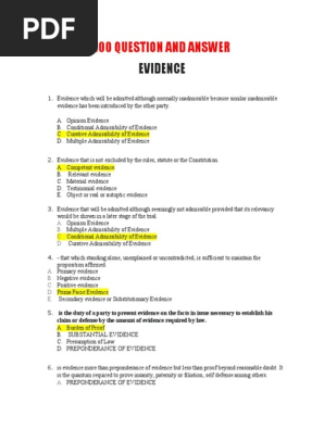EVIDENCE-Q-and-A