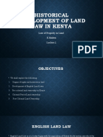 LL2 HISTORICAL DEVELOPMENT OF LAND LAW IN KENYA