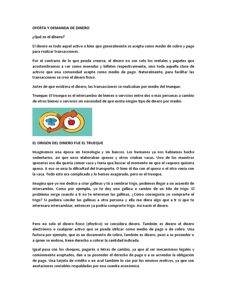Oferta y Demanda de Dinero | PDF | Oferta de dinero | Dinero