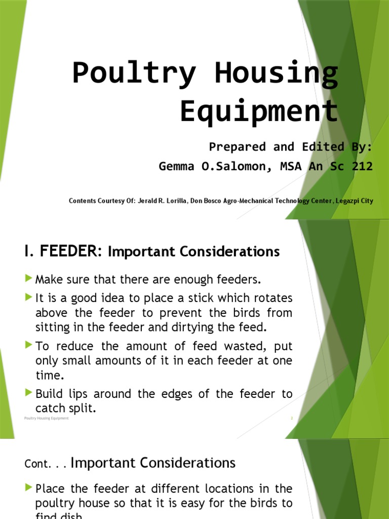 Poultry Housing Equipment Overview | PDF | Poultry Farming | Chicken