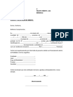 Carta de Solicitação de Crédito Modelo Wiliete Crédito Lda.