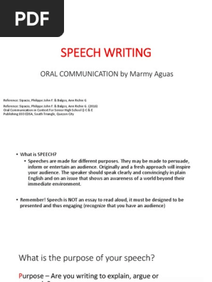 Speech Writing