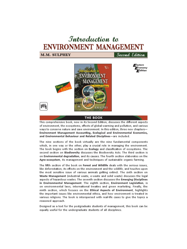Introduction To Environmental Management Book