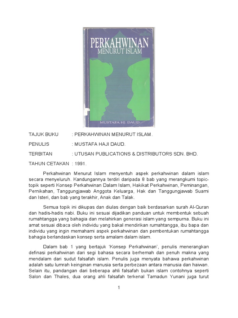 Ulasan Buku Perkahwinan Menurut Islam Pdf