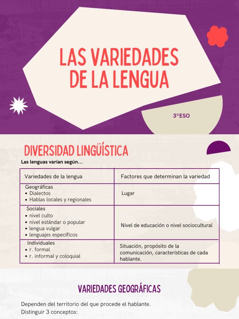Las Variedades de La Lengua | PDF | Dialecto | Lengua española