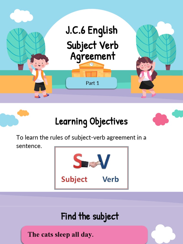 Subject-Verb Agreement Lesson Plan | PDF | Subject (Grammar ...