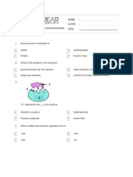 Enzymes, Cellular Respiration and Photosintesis