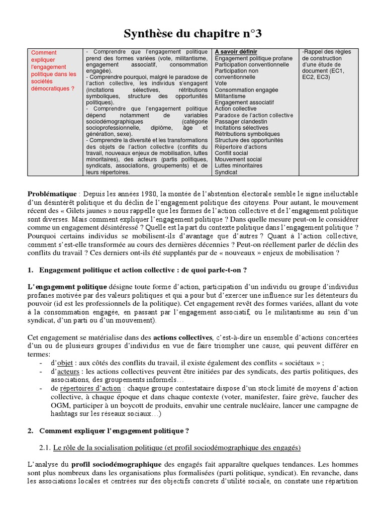 Engagement politique en démocratie | PDF | Mouvements sociaux | Grève
