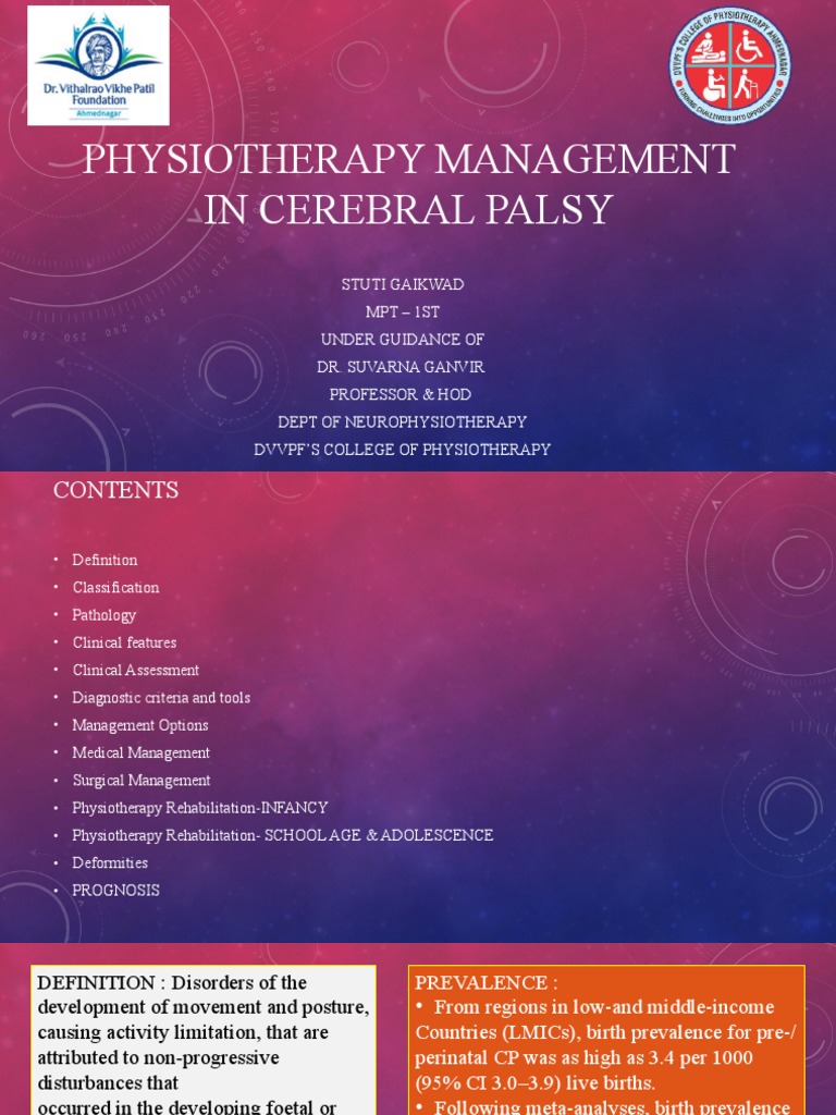 Physiotherapy Management of Cerebral Palsy | PDF | Cerebral Palsy ...