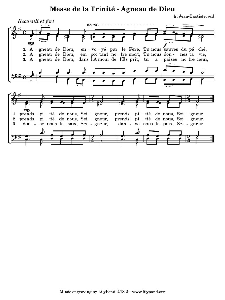 Messe De La Trinite Agneau De Dieu Pdf