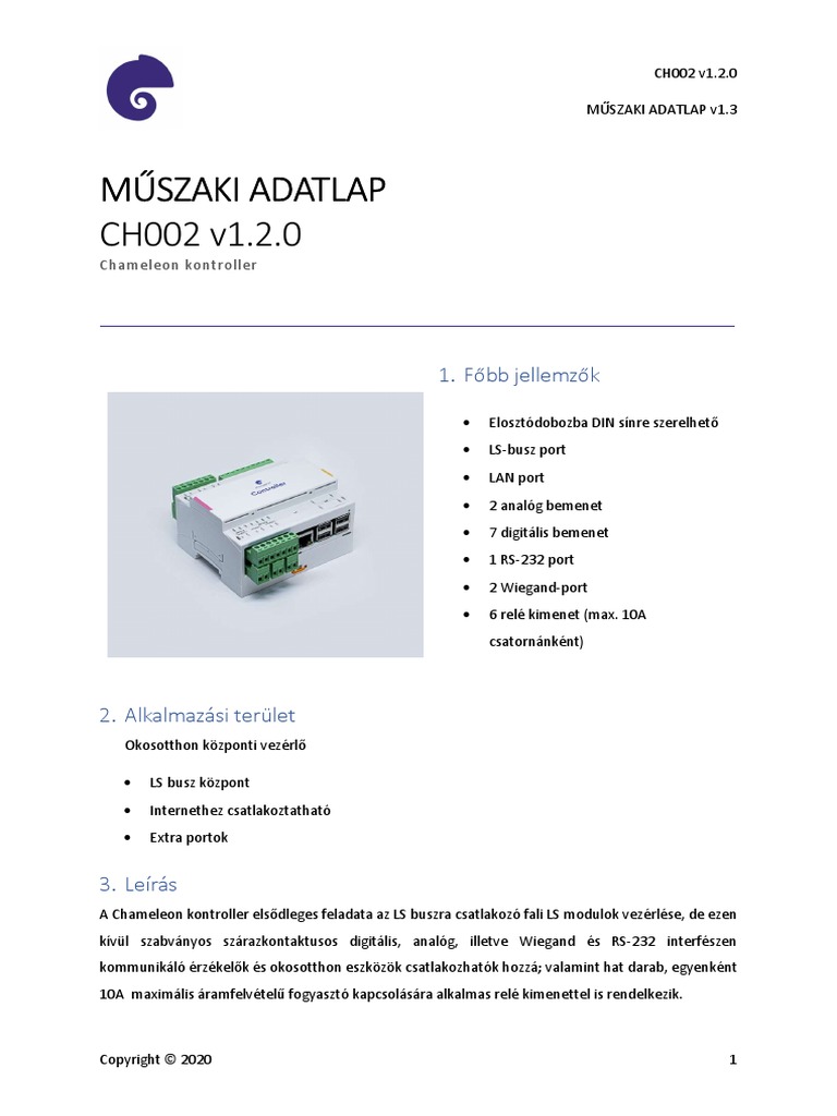 Chameleon Controller Datasheet v1.2 | PDF