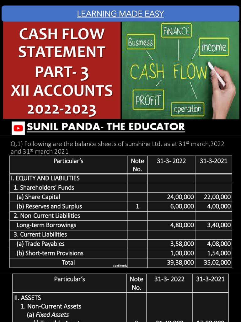 Cash Flow Statement Analysis 2022-2023 | PDF