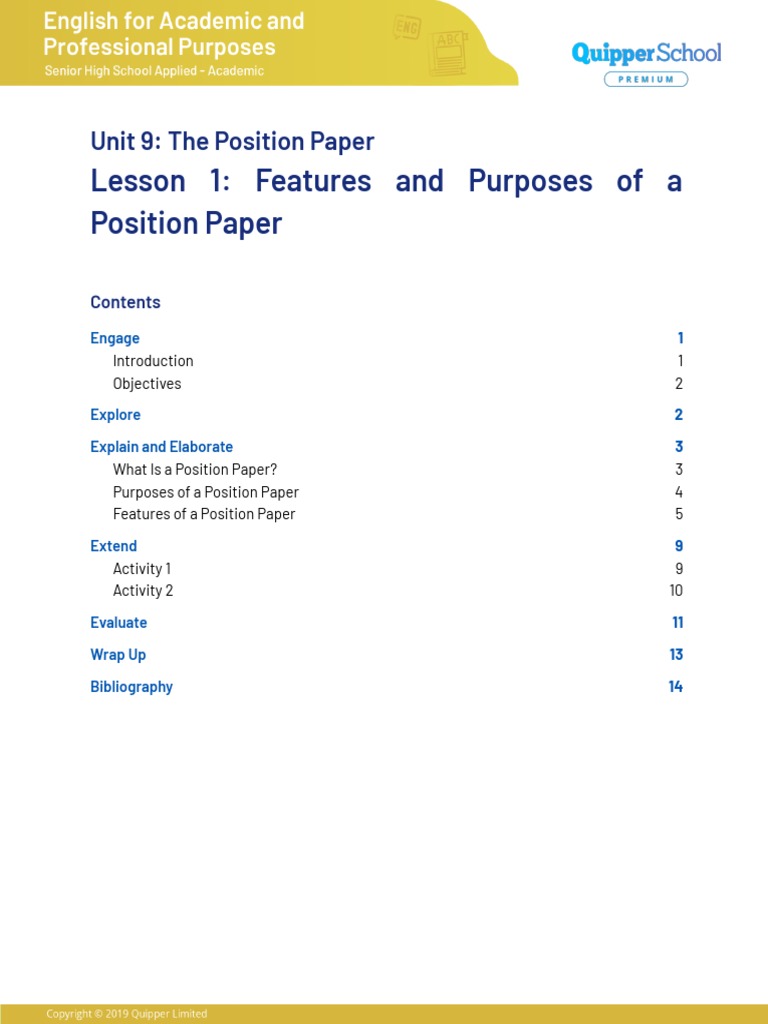 Understanding Position Papers | PDF | Adolescence | Evidence
