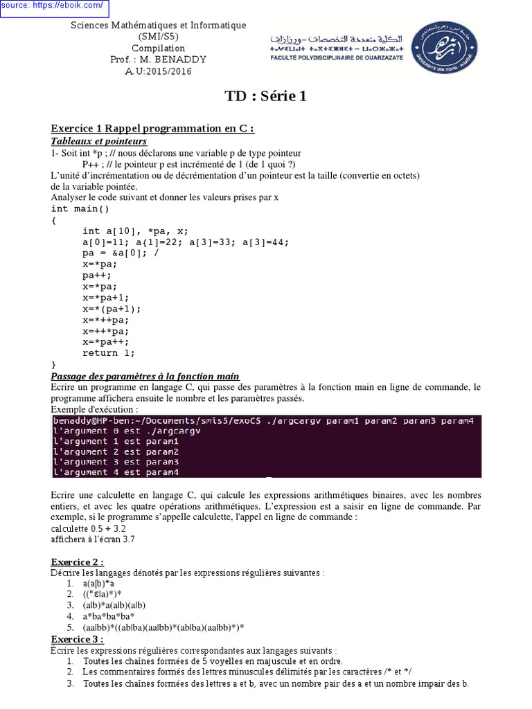 Programmation C : Tableaux et Expressions | PDF | Pointeur ...