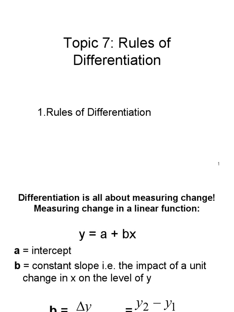 Differentiation Rules and Examples | PDF | Slope | Derivative
