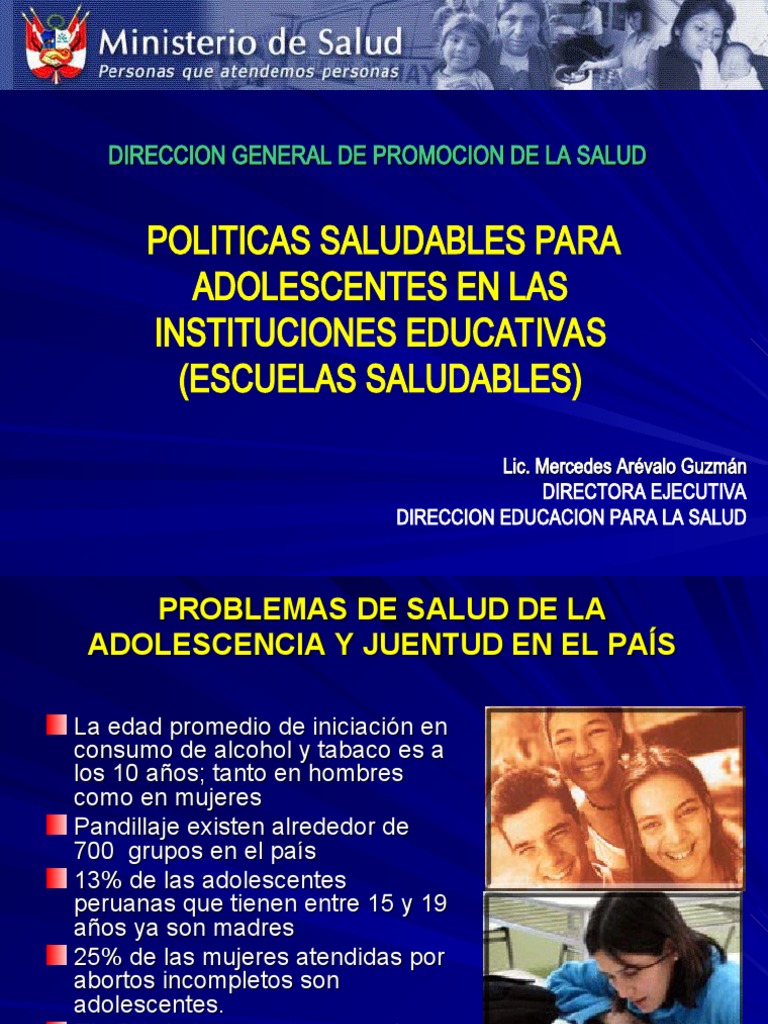 Políticas de Salud para Adolescentes | PDF | Adolescencia | Promoción ...