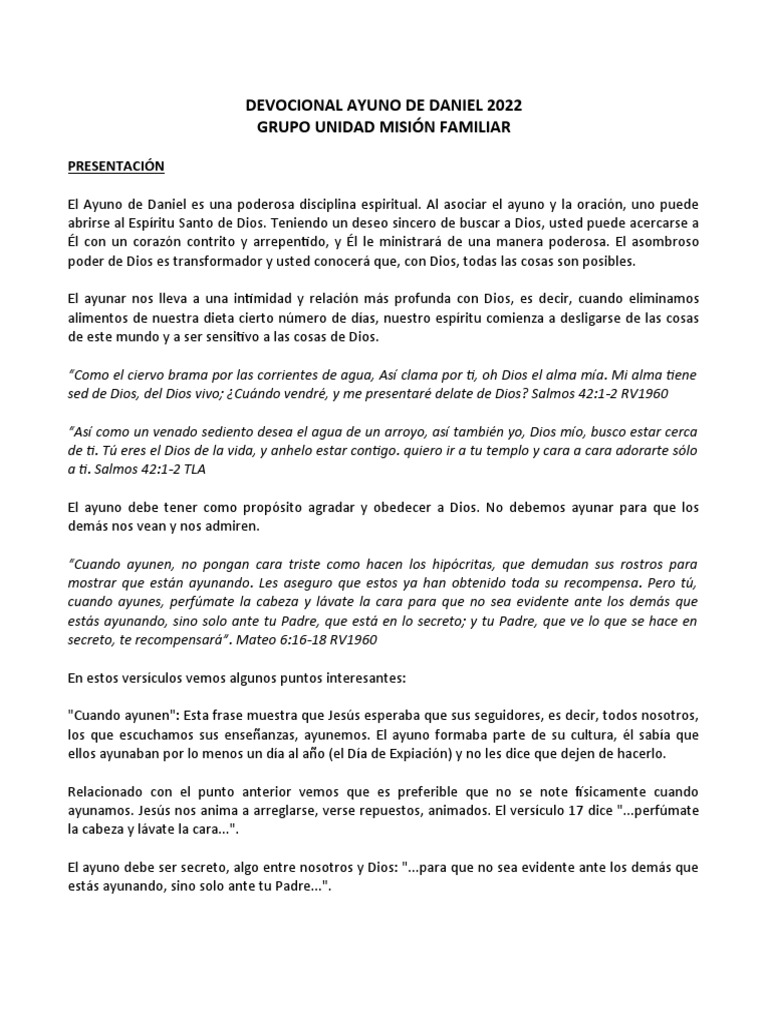 21 Dias de Ayuno de Daniel 2022 GUMF | PDF | La resurrección de Jesús ...