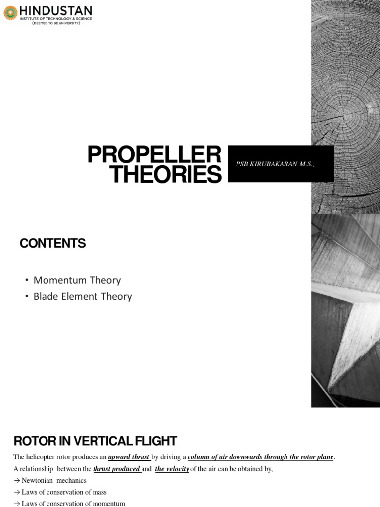 Propeller Theories PDF Airfoil Fluid Dynamics