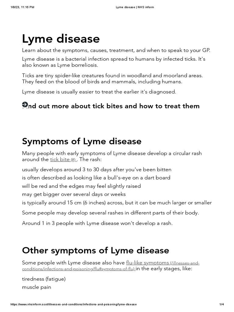 Chronic Lyme Disease Nhs