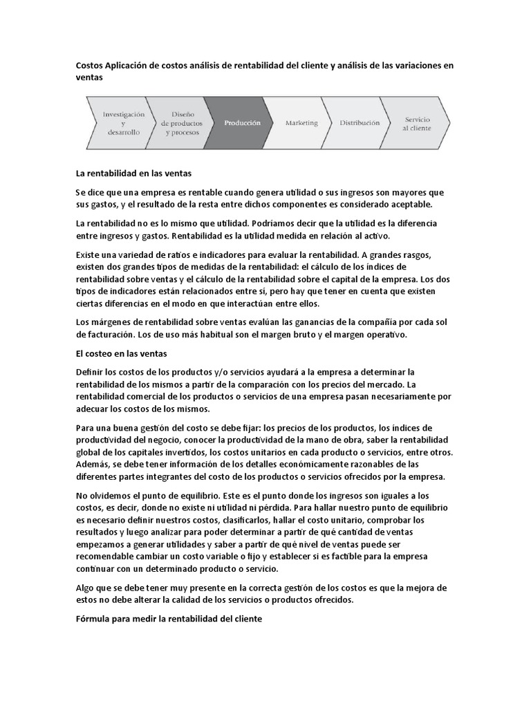 Análisis de Rentabilidad y Costos Empresariales | PDF | Ciencias ...