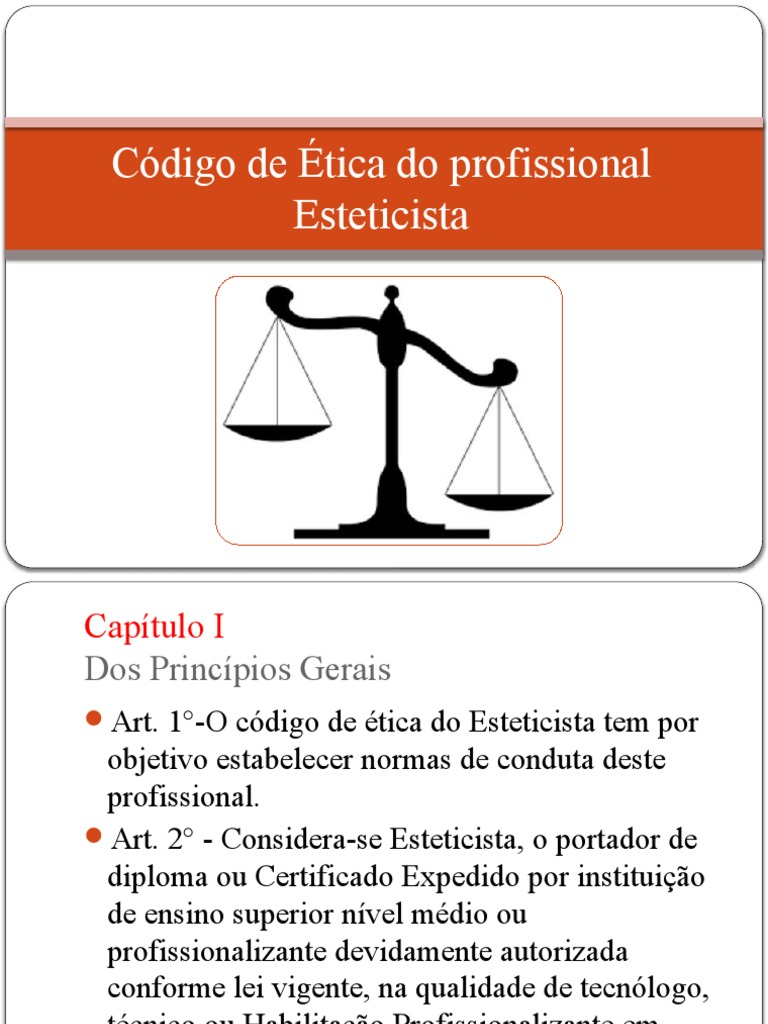 Código de Ética Do Profissional Esteticista | PDF | Science | Estética