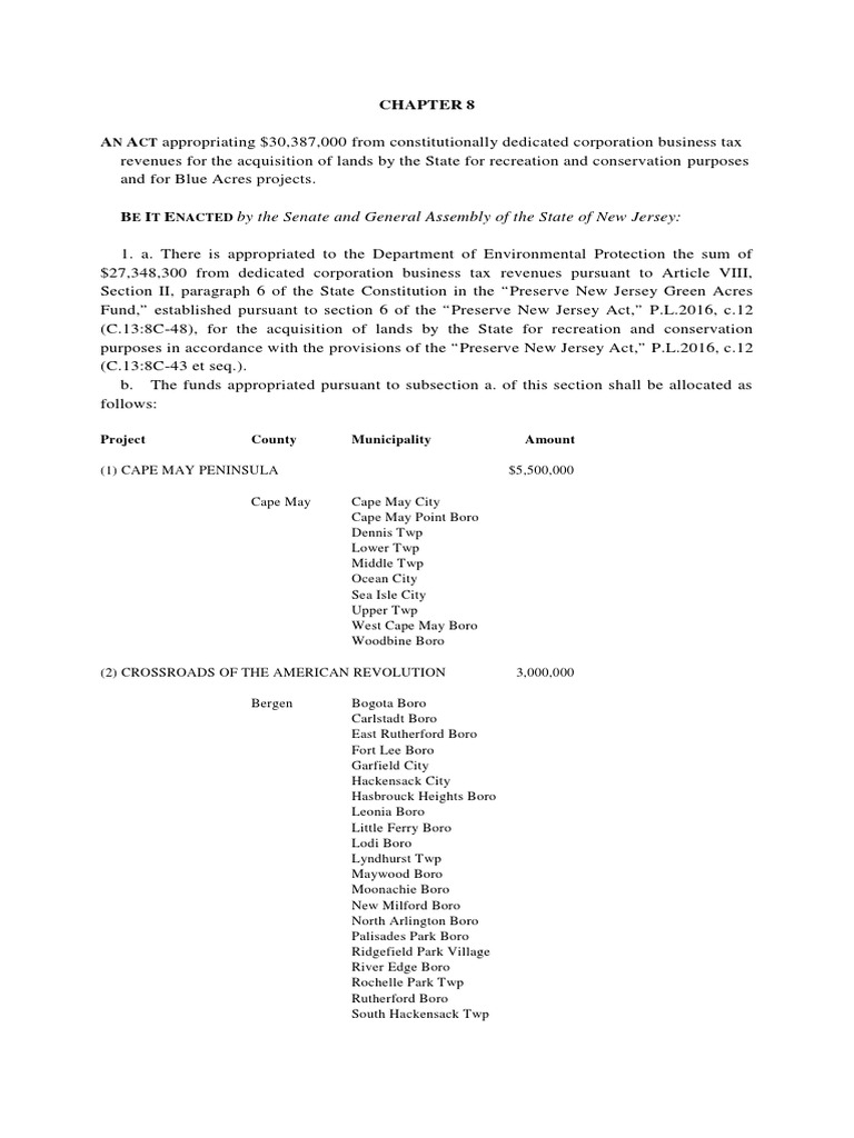 P.L. 2021, c.8. PDF Morris County New Jersey