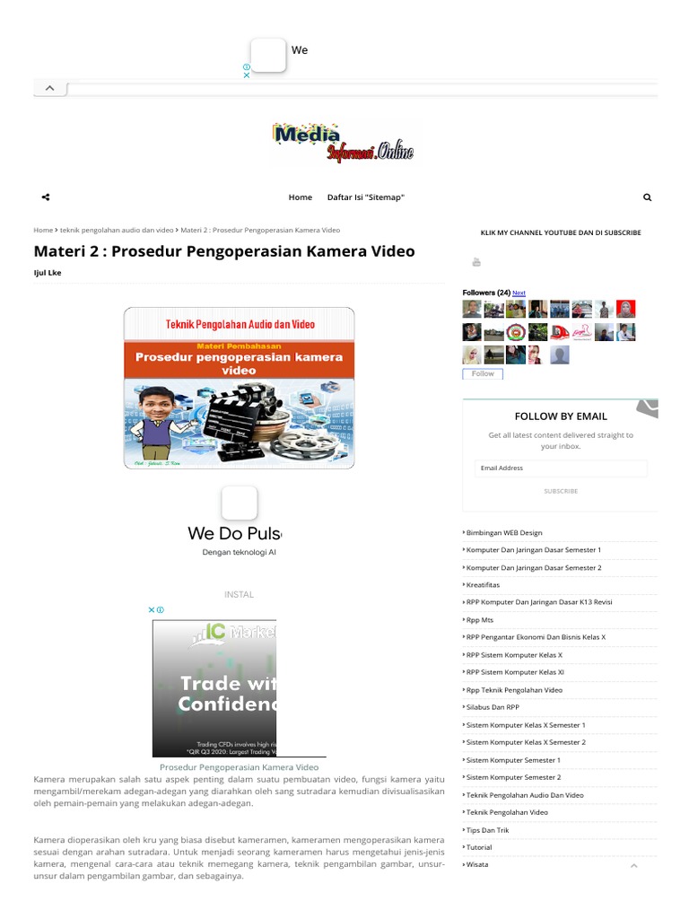 Modul Prosedur Pengoperasian Kamera Video | PDF