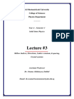 Lecture #3: Al-Mustansiriyah University College of Sciences Physics Department