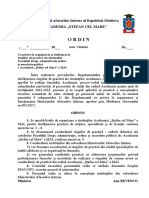 Ordin: Ministerul Afacerilor Interne Al Republicii Moldova Academia Ştefan Cel Mare"