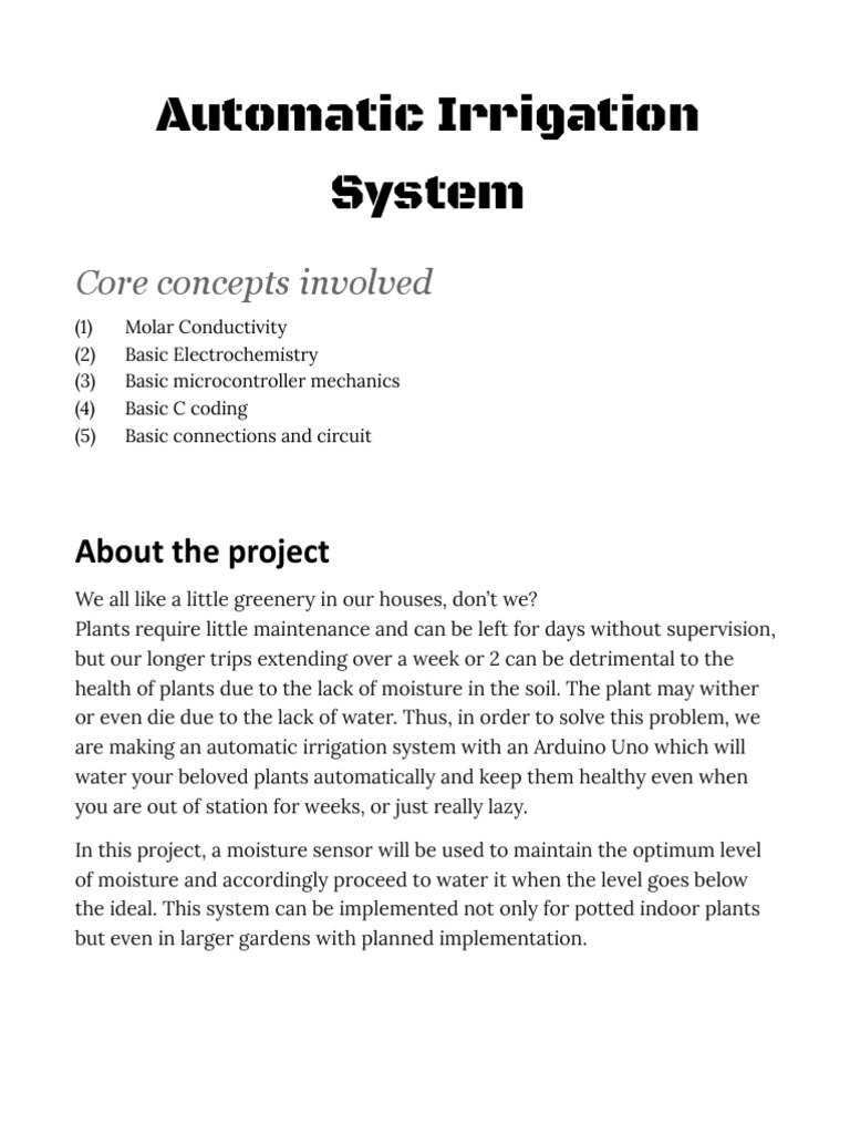 Automatic Irrigation System PDF Electrical Resistivity And