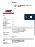 Product Datasheet: C60 - Circuit Breaker - C60N - 3P - 4A - C Curve