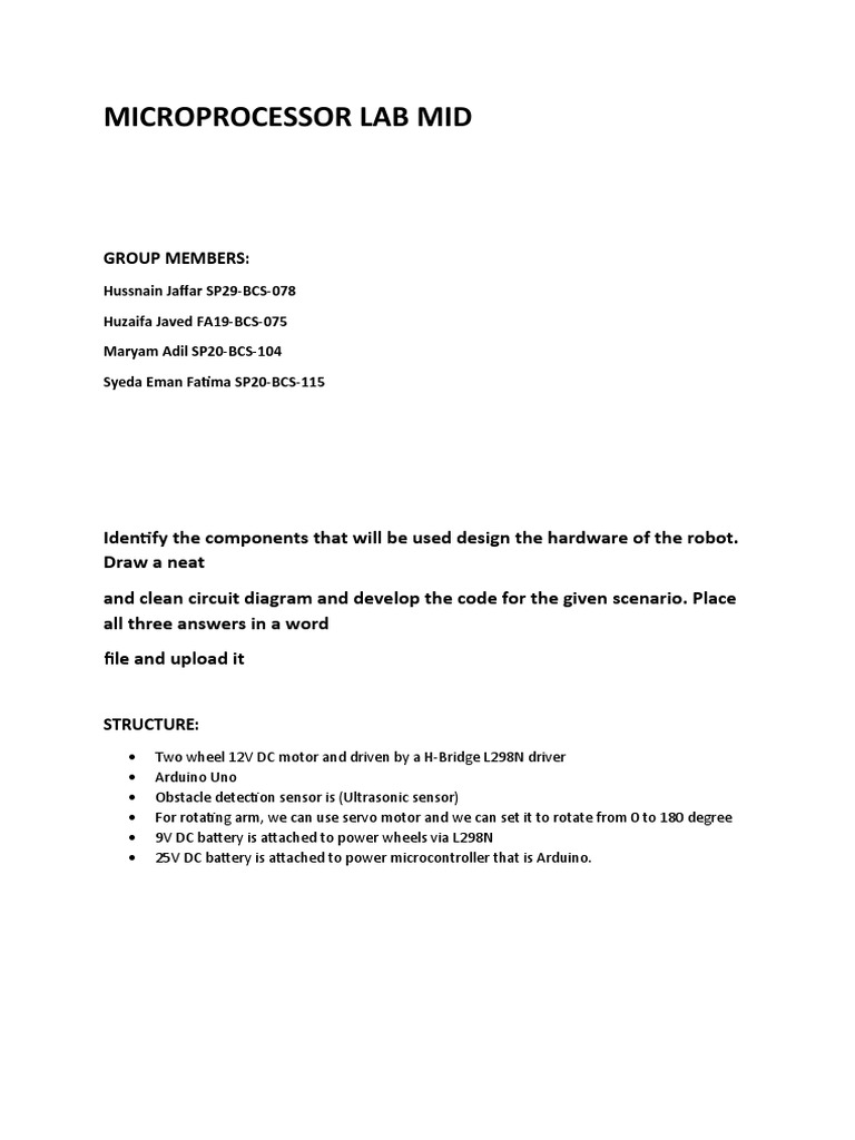 Microprocessor Lab Mid PDF