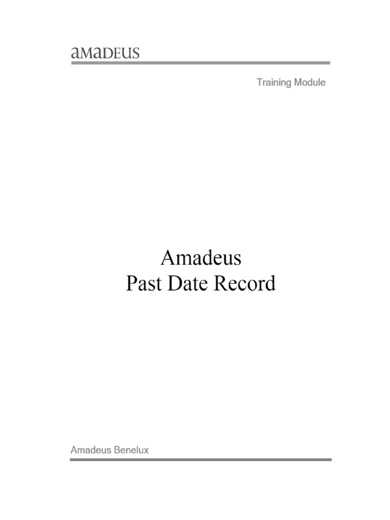 Amadeus Past Date Record | PDF