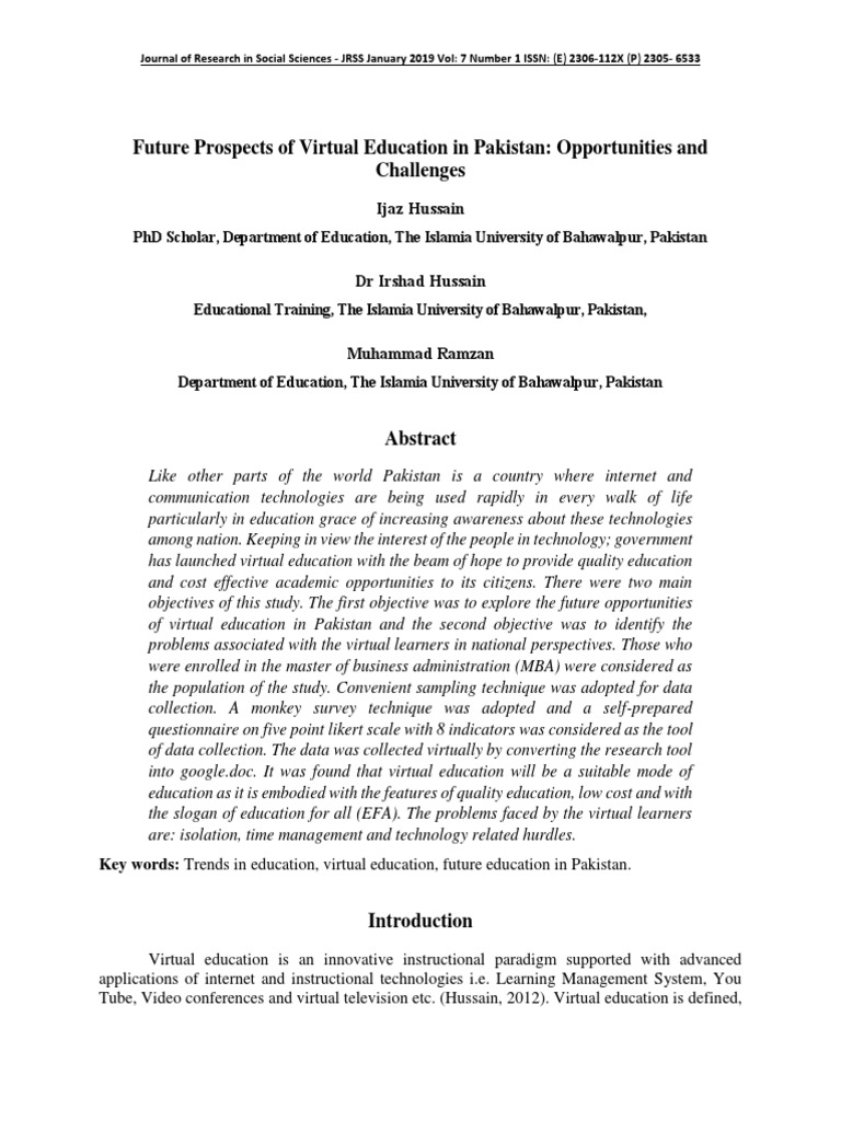 (152-166) Future Prospects of Virtual Education in Pakistan | PDF