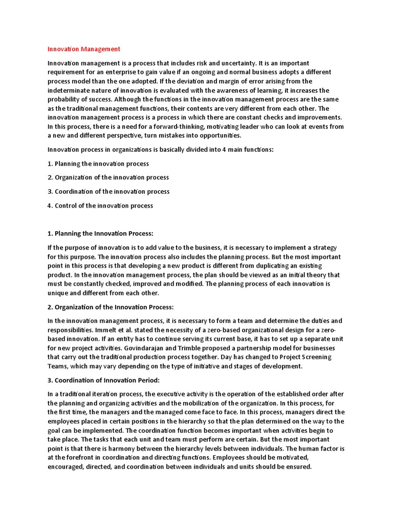 Effective Innovation Management Strategies | PDF | Leadership ...