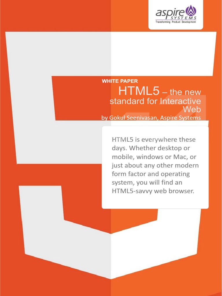 HTML 5 | Download Free PDF | Html5 | World Wide Web