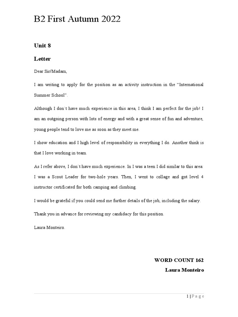 Job Application for Activity Instructor | PDF | Business