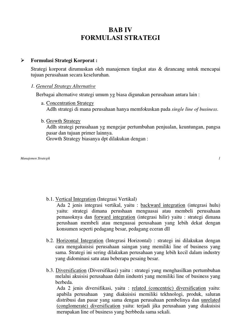 Formulasi Strategi Korporat Efektif | PDF