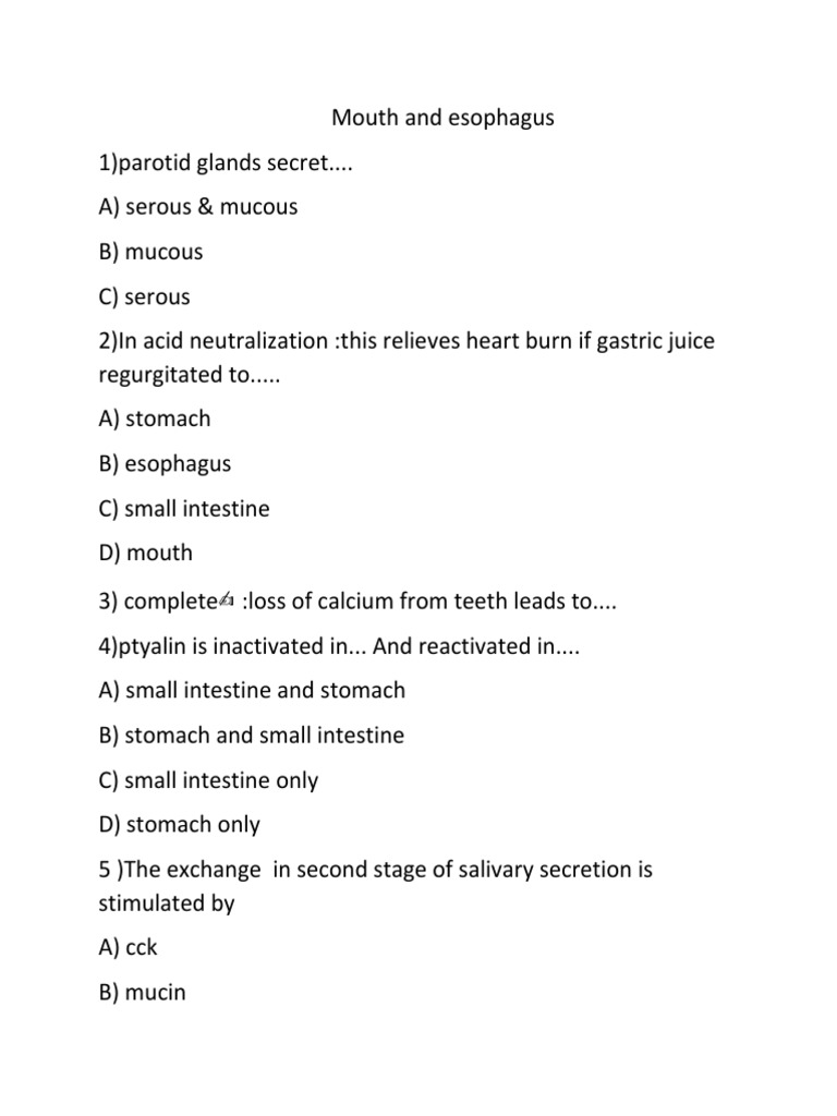 Mouth and Esophagus PDF