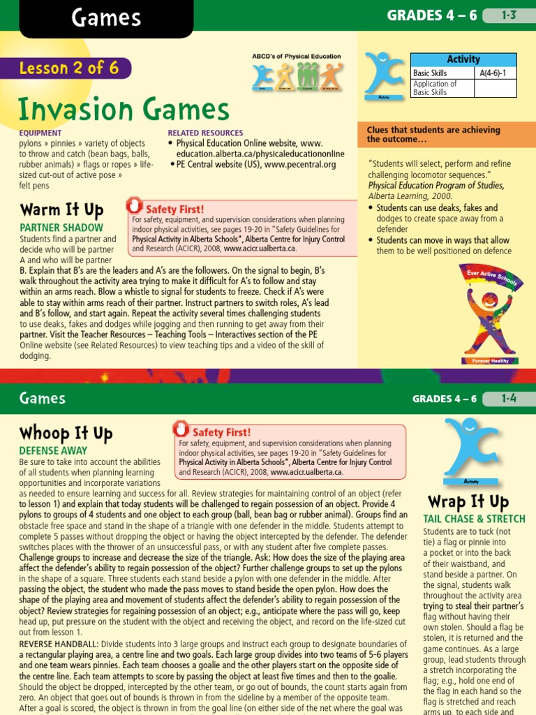 Invasion Games Applying Basic Skills Through Partner and Group