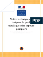 Notice Technique Des Insignes de Grade Métalliques Des Sapeurs-Pompiers