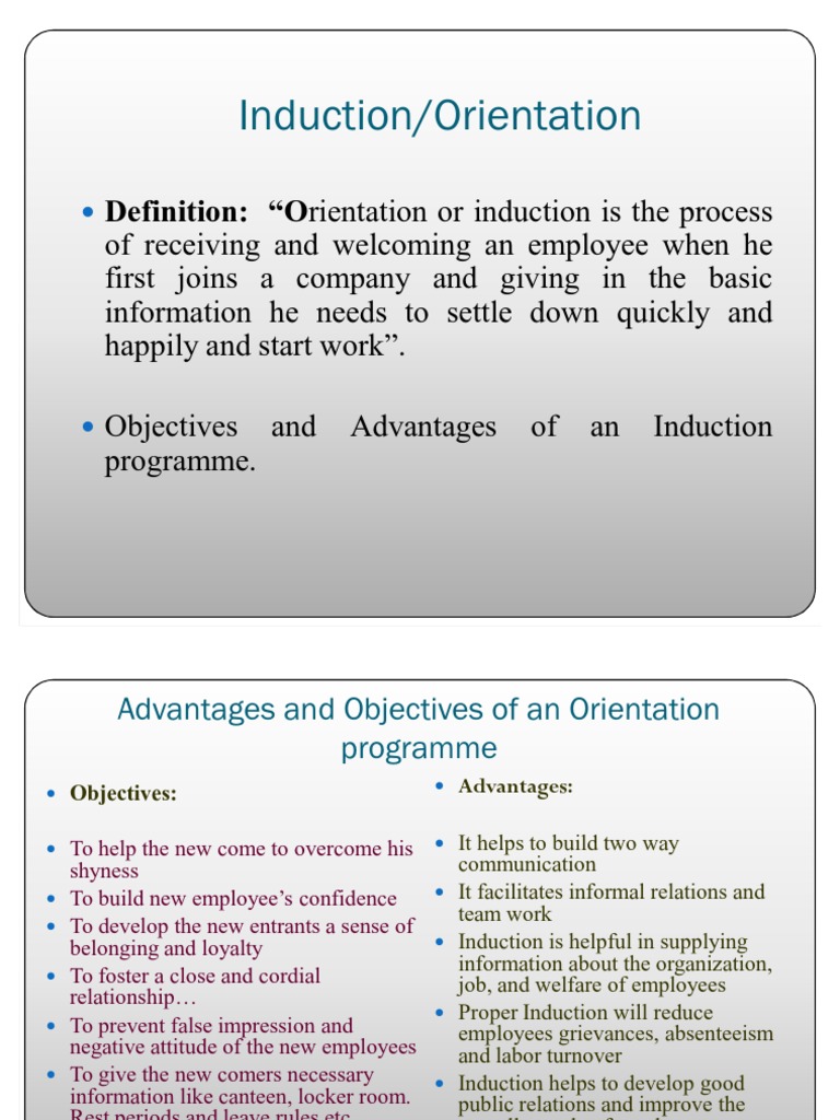 Induction and Orientation Lect 5